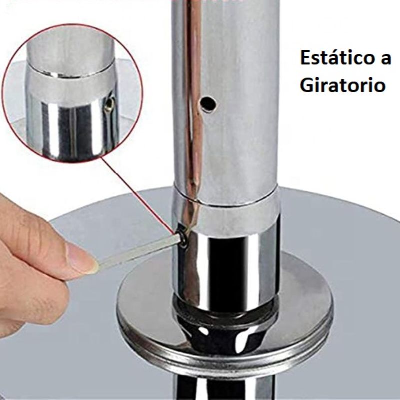 Barra Pole Dance Silver Giratorio/Estático - Portátil