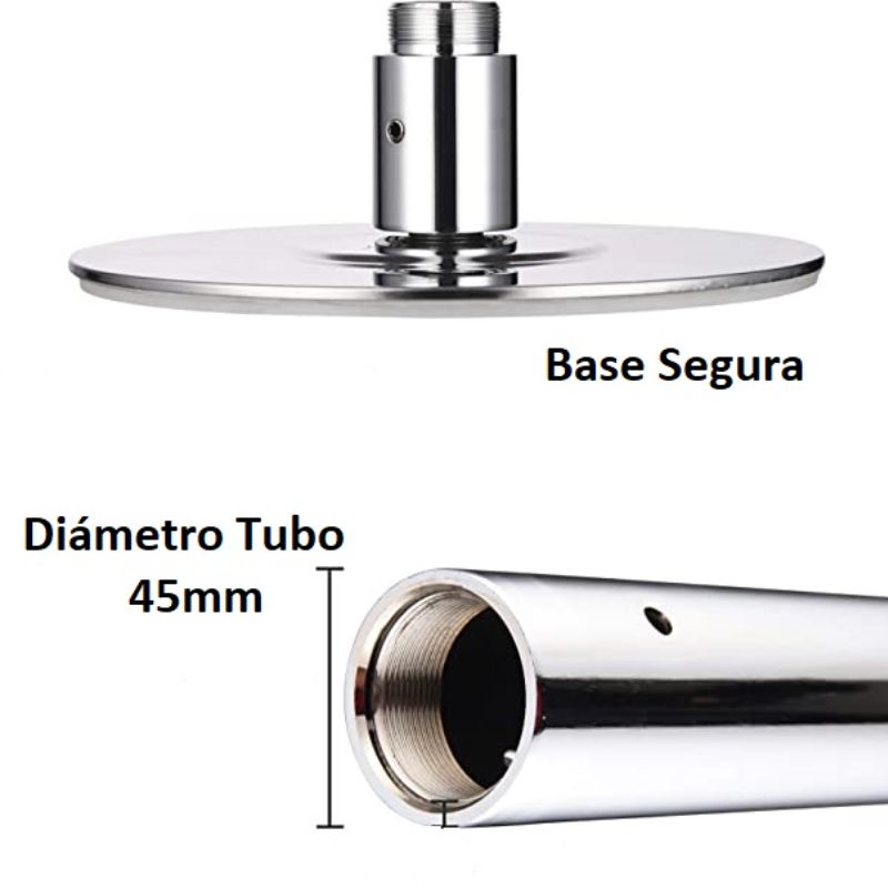 Barra Pole Dance Silver Giratorio/Estático - Portátil