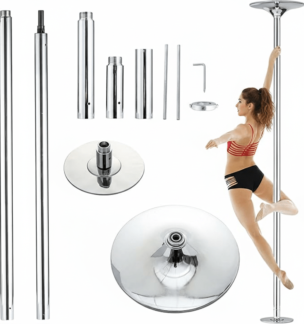 Barra Pole Dance Silver Giratorio/Estático - Portátil