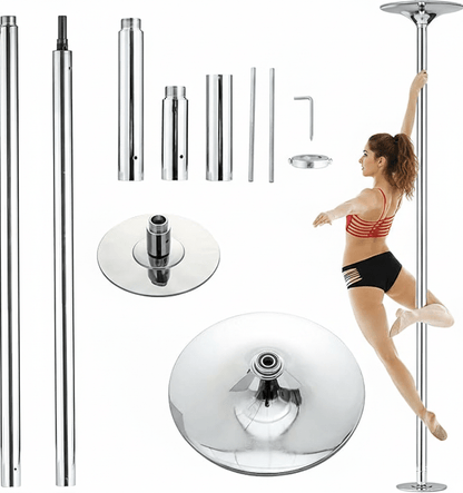 Barra Pole Dance Silver Giratorio/Estático - Portátil